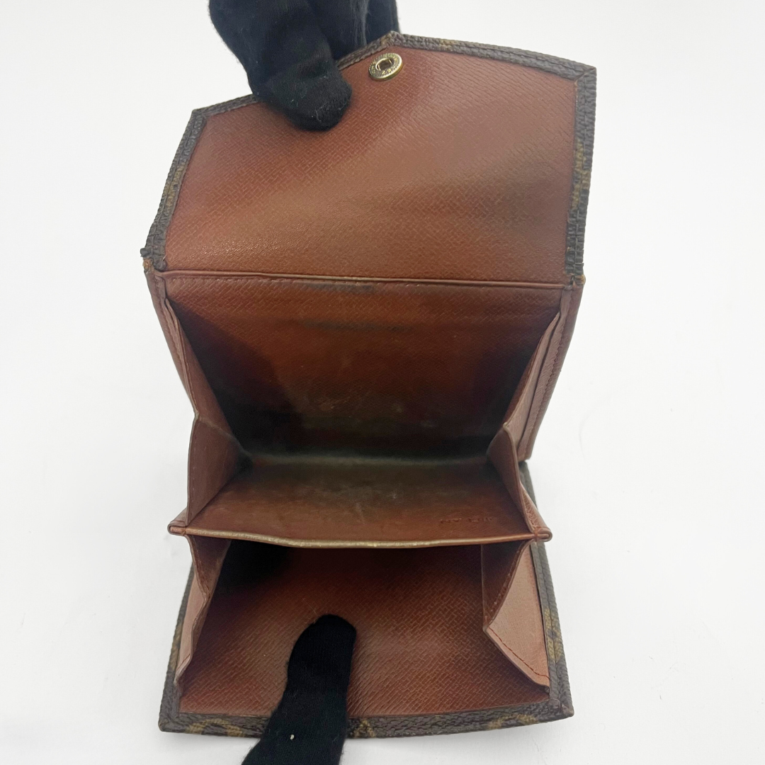 Brown leather wallet on a white background