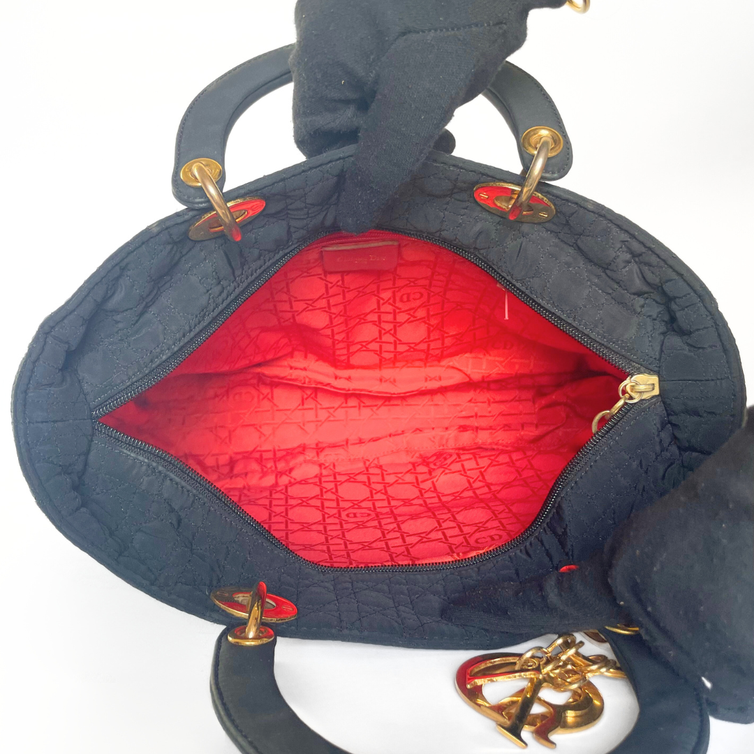 Dior Lady Dior GM Cannage Microfiber