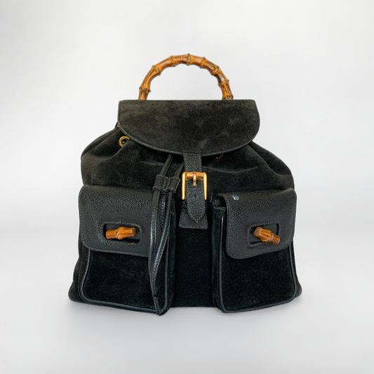 Gucci Gucci Bamboo Backpack Large Suede Leather - Backpacks - Etoile Luxury Vintage