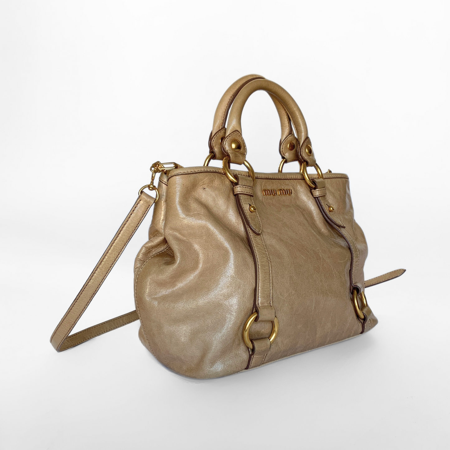 Miu Miu Vitello Handbag Leather