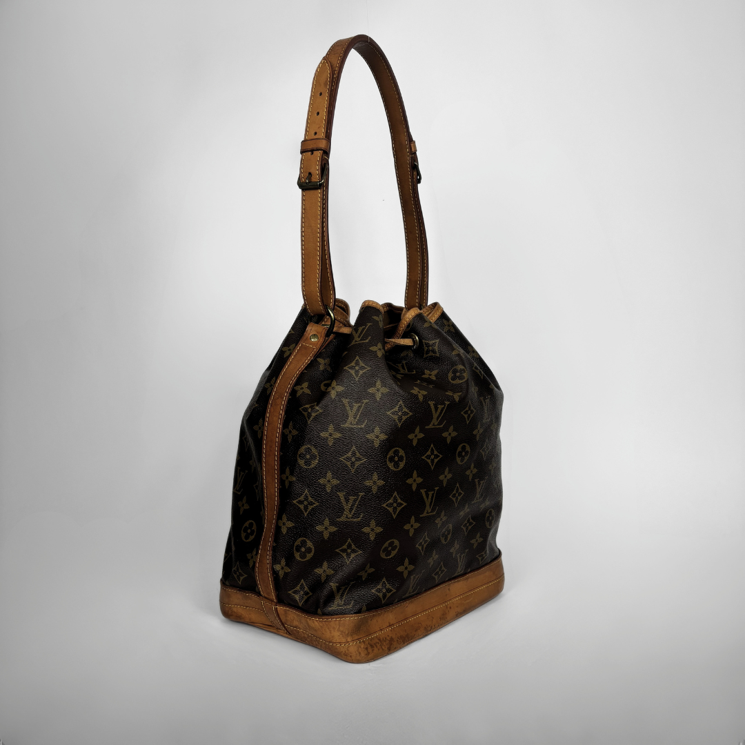Louis Vuitton Noe Monogram Canvas on a white background 