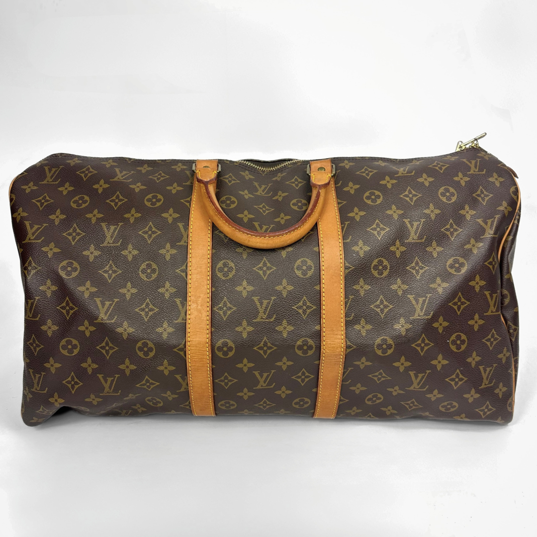 Louis Vuitton Keepall 55 on a white background