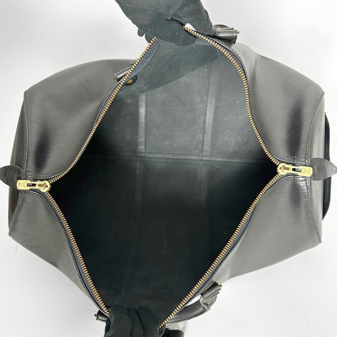 Louis Vuitton Keepall 50 Epi black inside view