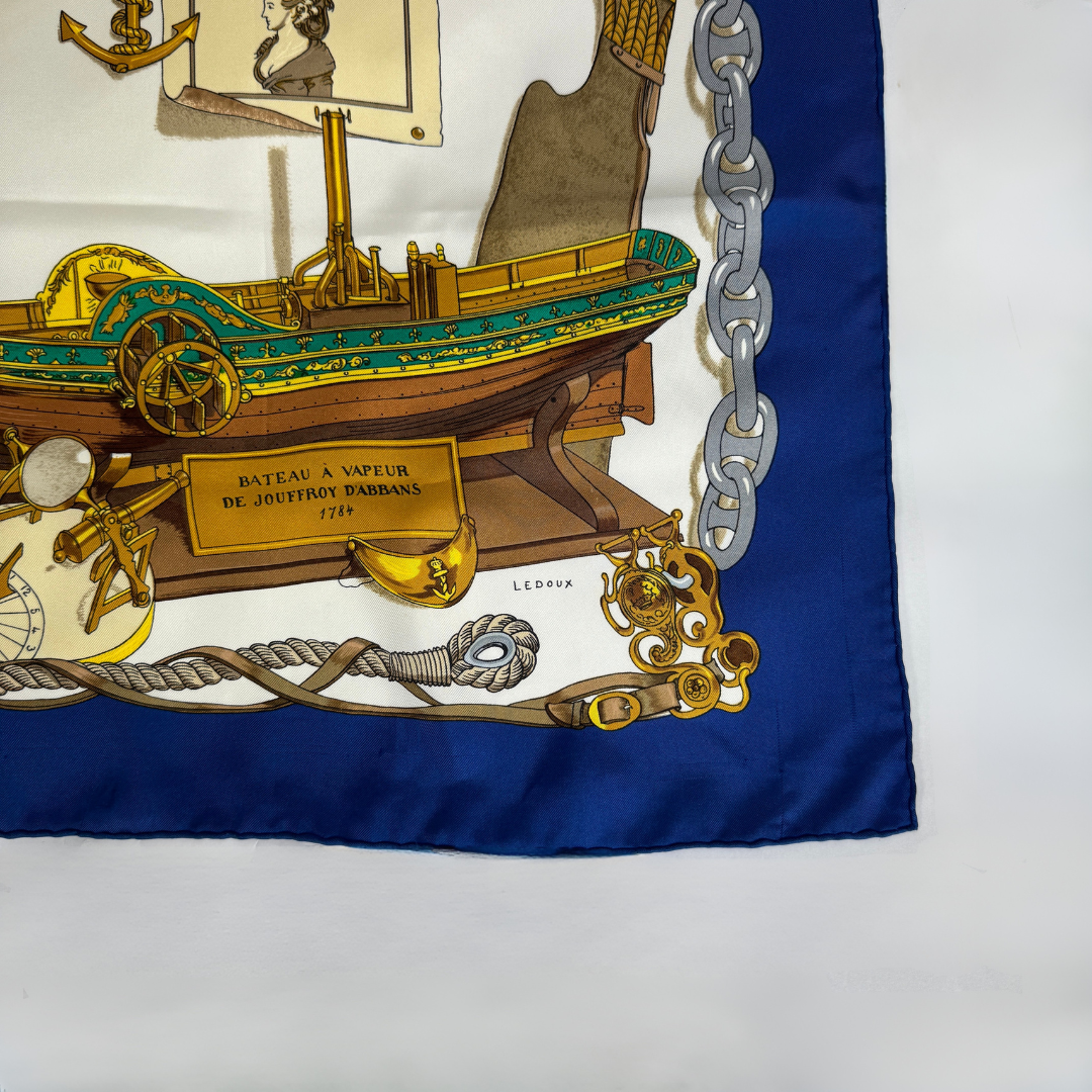 Hermes scarf on white background