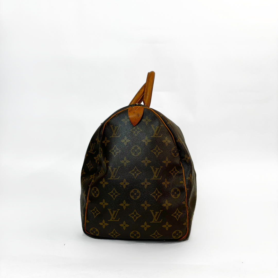 Louis Vuitton monogram handbag on a white background