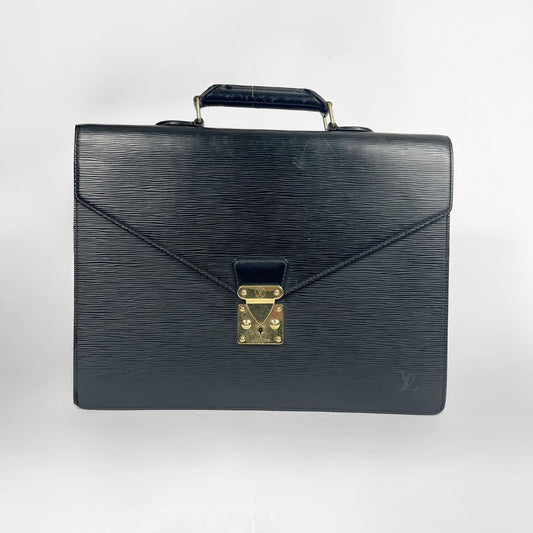 Louis Vuitton Black Epi Serviette Consellier