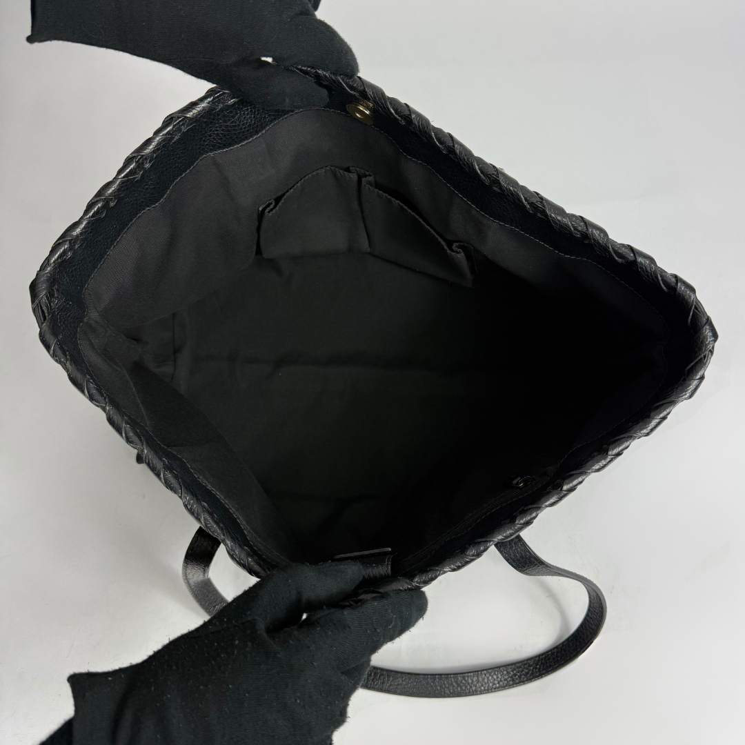 Inside of the black shopper bag