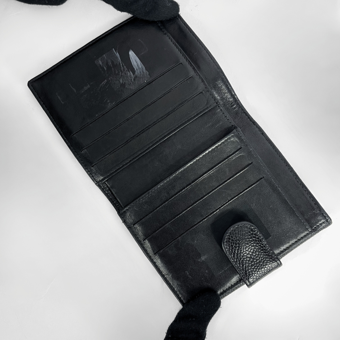 Chanel Wallet Caviar Small on a white background