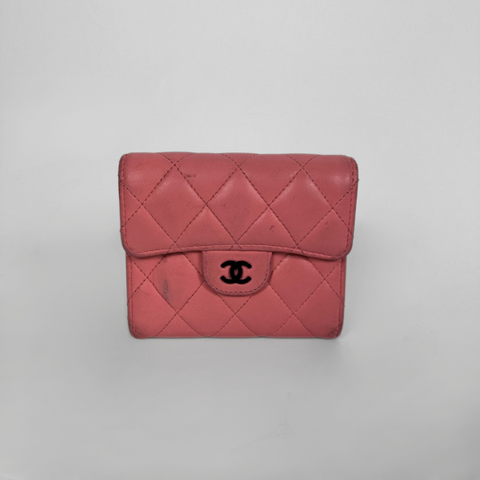 Chanel 2.55 Small Wallet Pink on white background
