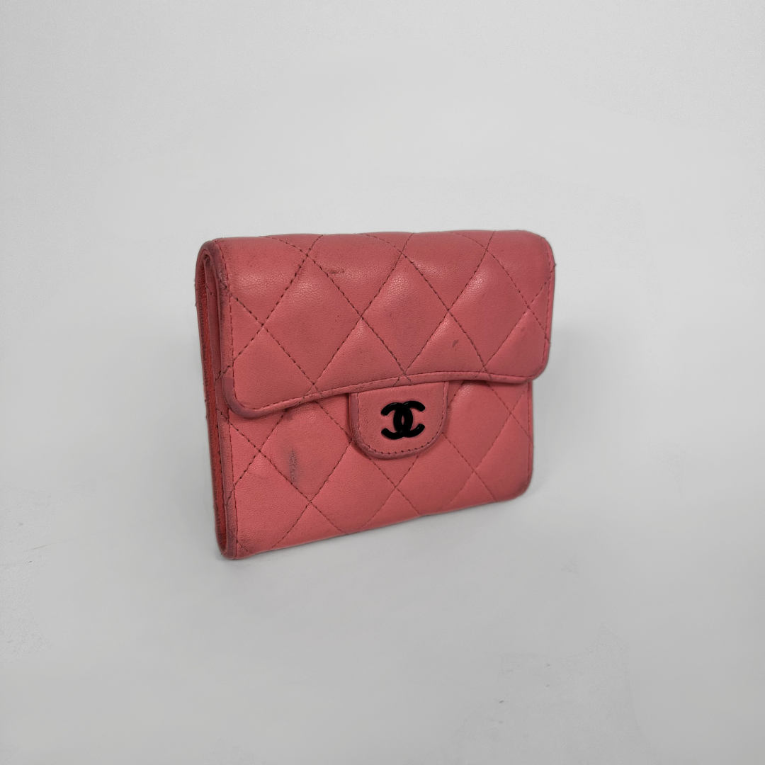 Chanel 2.55 Small Wallet Pink on white background