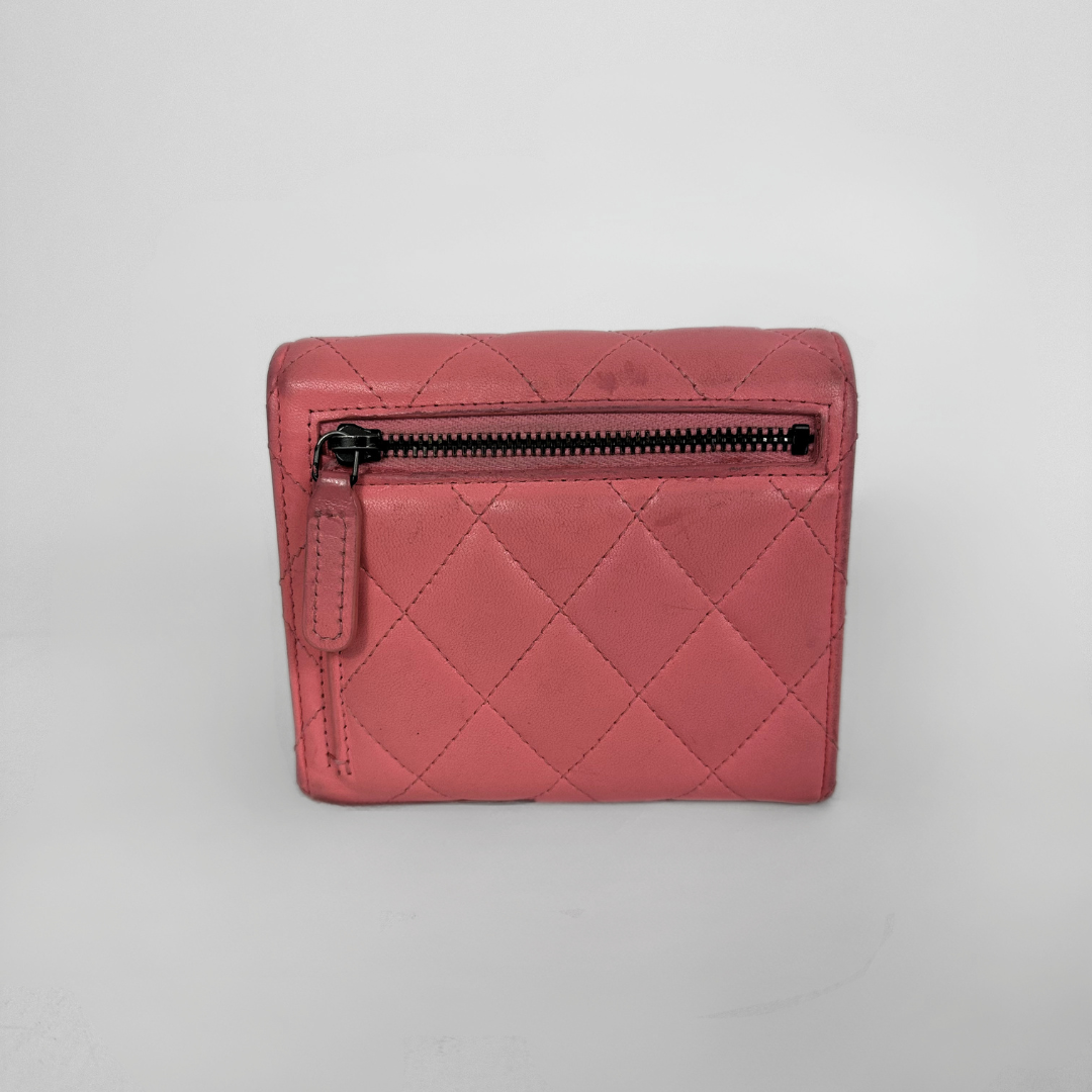 Chanel 2.55 Small Wallet Pink on white background