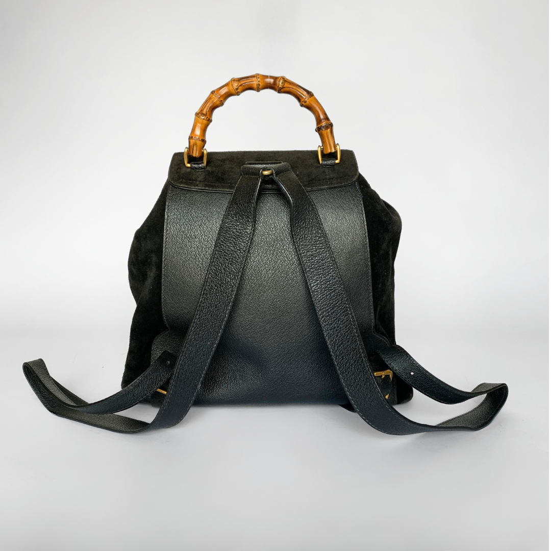 Gucci Gucci Bamboo Backpack Large Suede Leather - Backpacks - Etoile Luxury Vintage