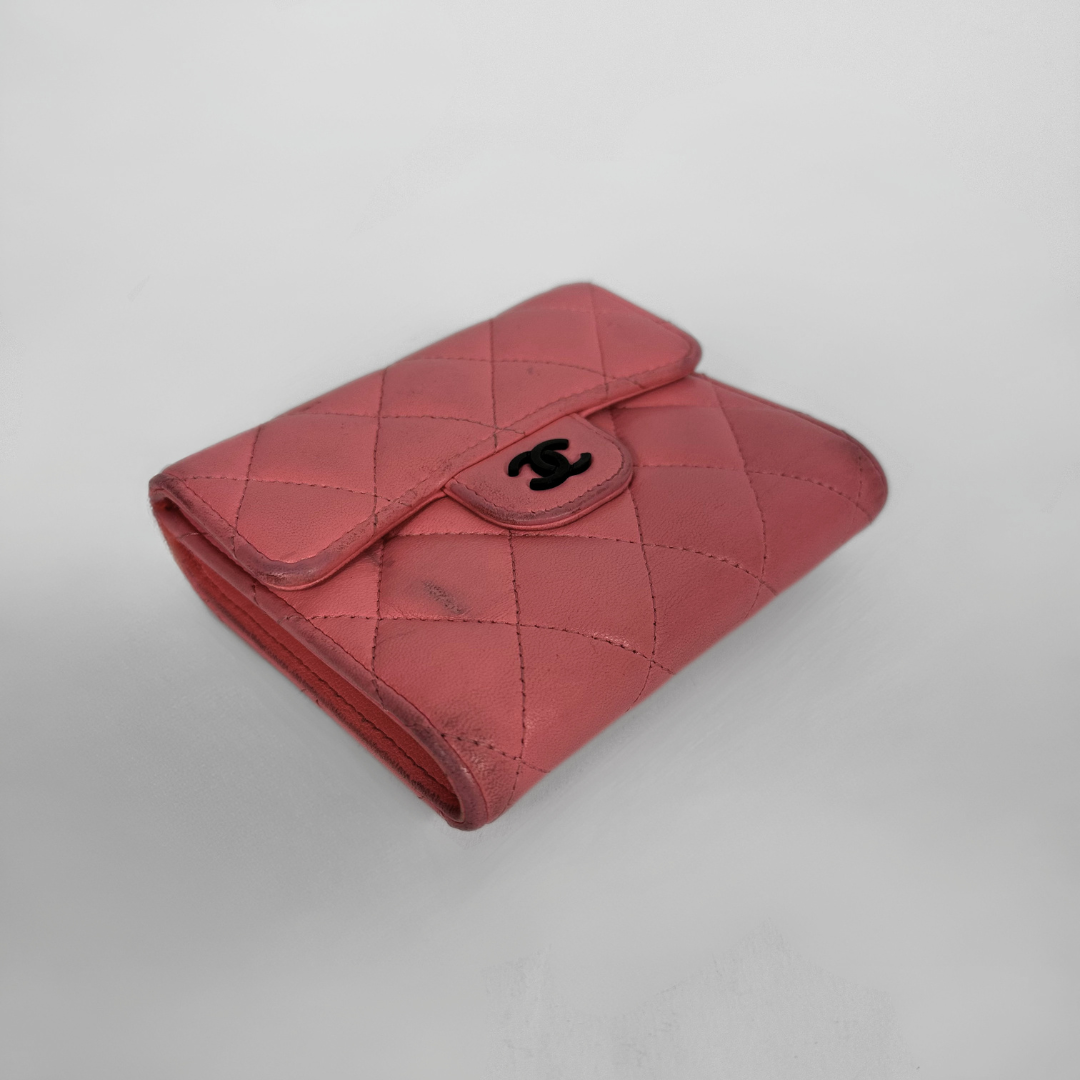 Chanel 2.55 Small Wallet Pink on white background