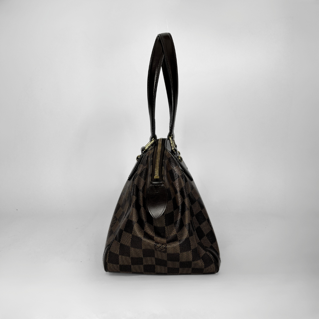 Louis Vuitton Verona PM in Damier Ebene Canvas on a white background