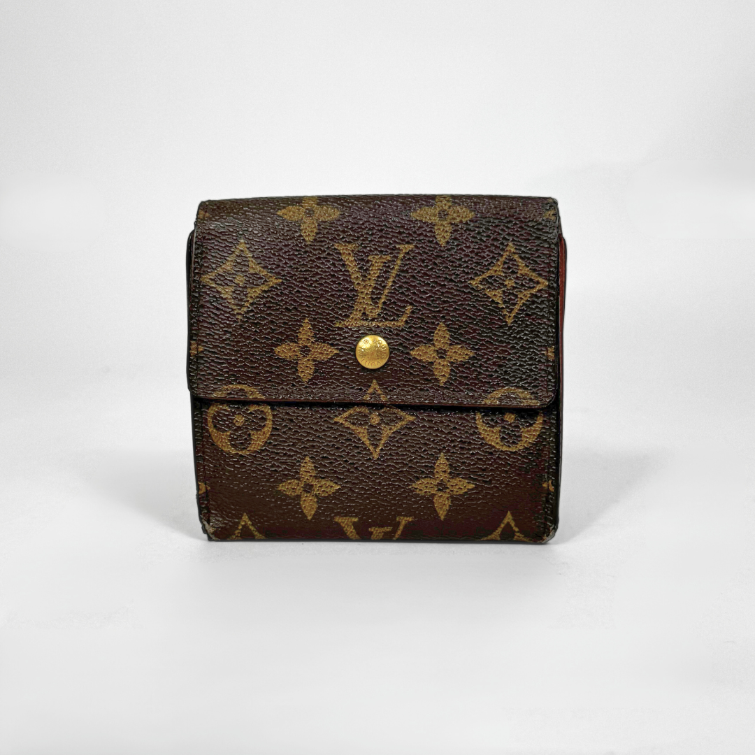 Louis Vuitton monogram wallet on a white background