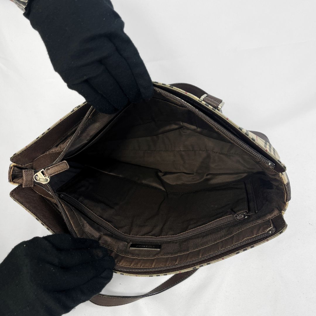 Burberry Nova Check Canvas Tote Bag
