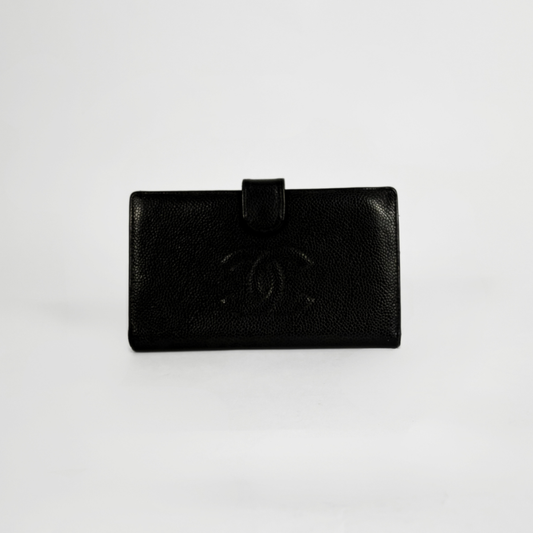 Chanel Wallet large Caviar on white background