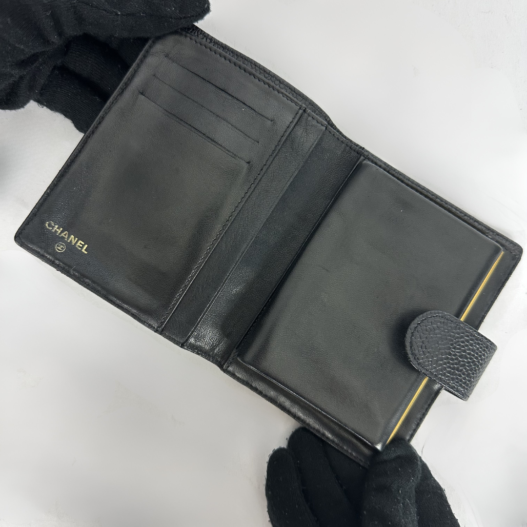 Chanel Wallet Caviar Small on a white background