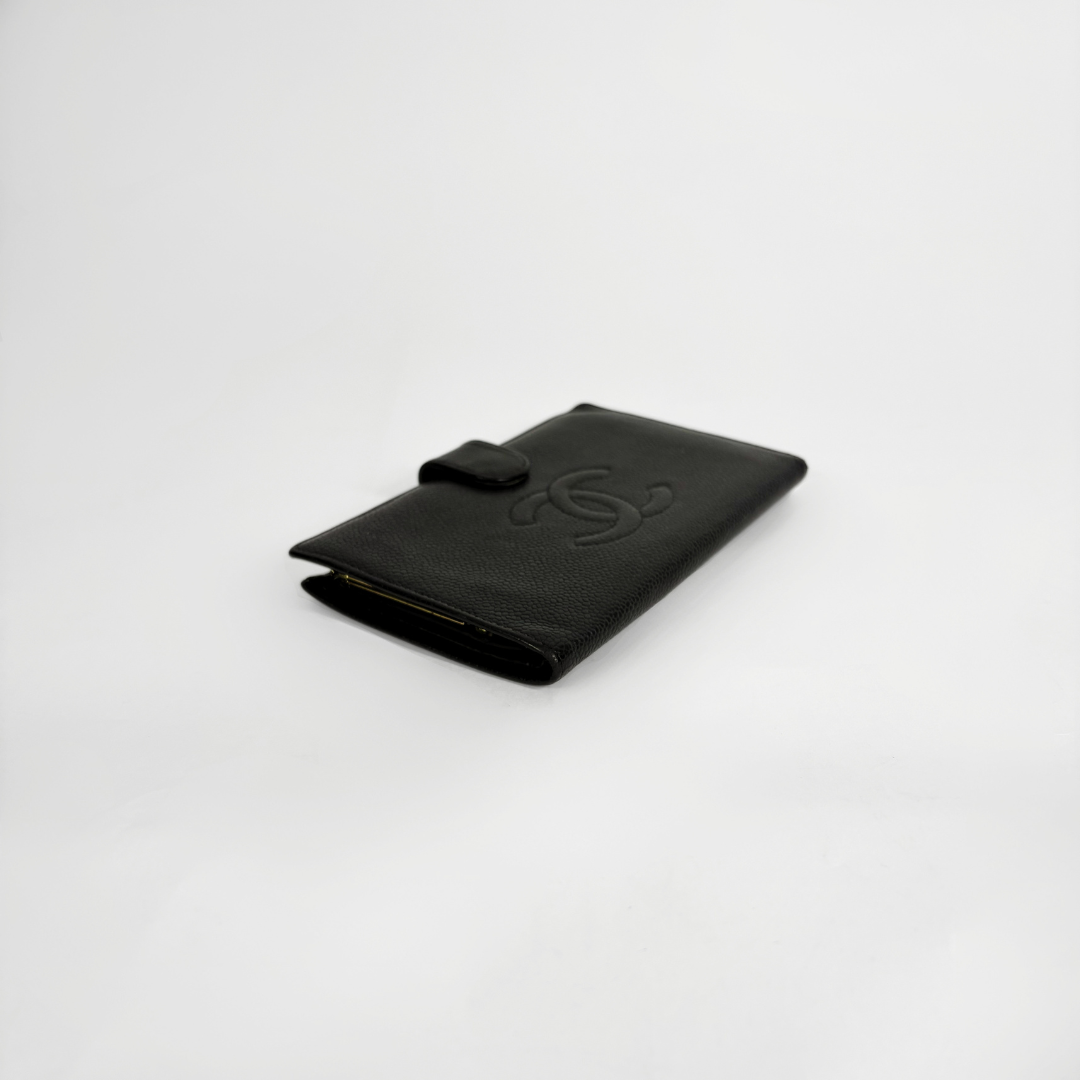 Chanel Wallet large Caviar on white background