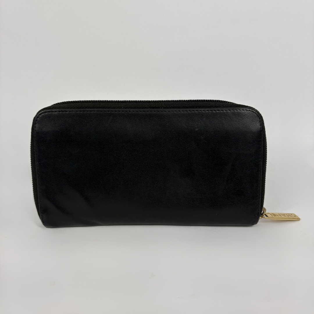 Black Chanel Wallet on white background