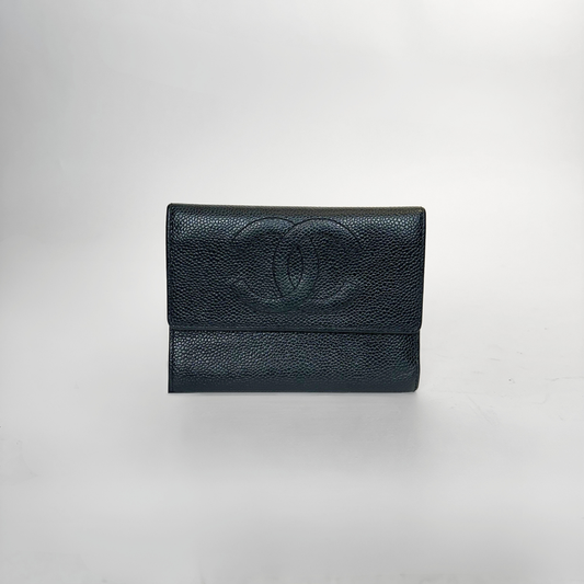 Chanel Black caviar leather wallet 
