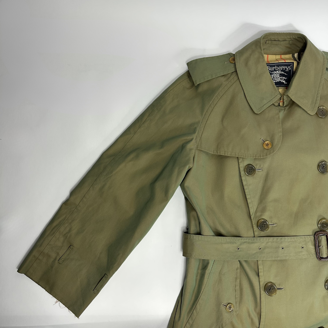Burberry coat on white background
