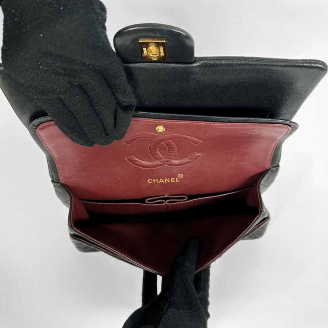 Chanel Medium Double Classic Flapbag on a light background