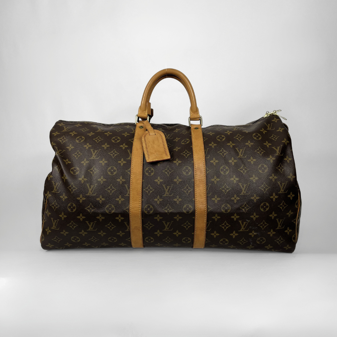 Louis Vuitton Keepall 55 on a white background