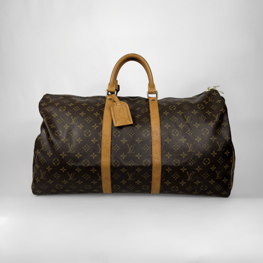 Louis Vuitton Keepall 55 on a white background