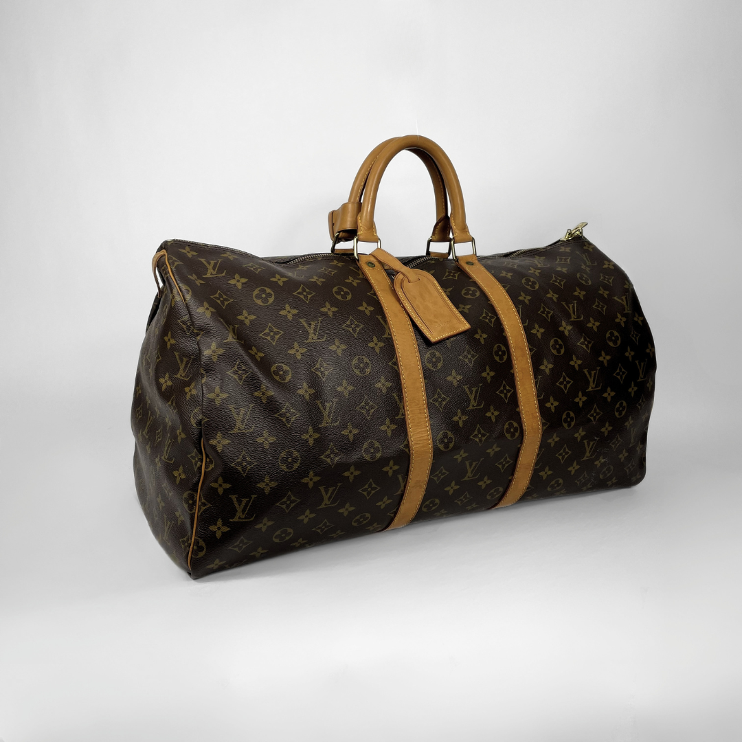 Louis Vuitton Keepall 55 on a white background