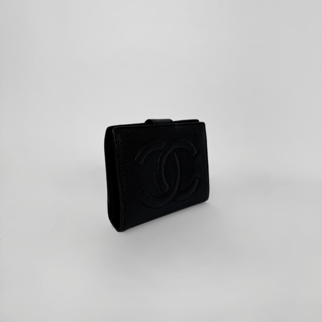Chanel Wallet Caviar Small on a white background