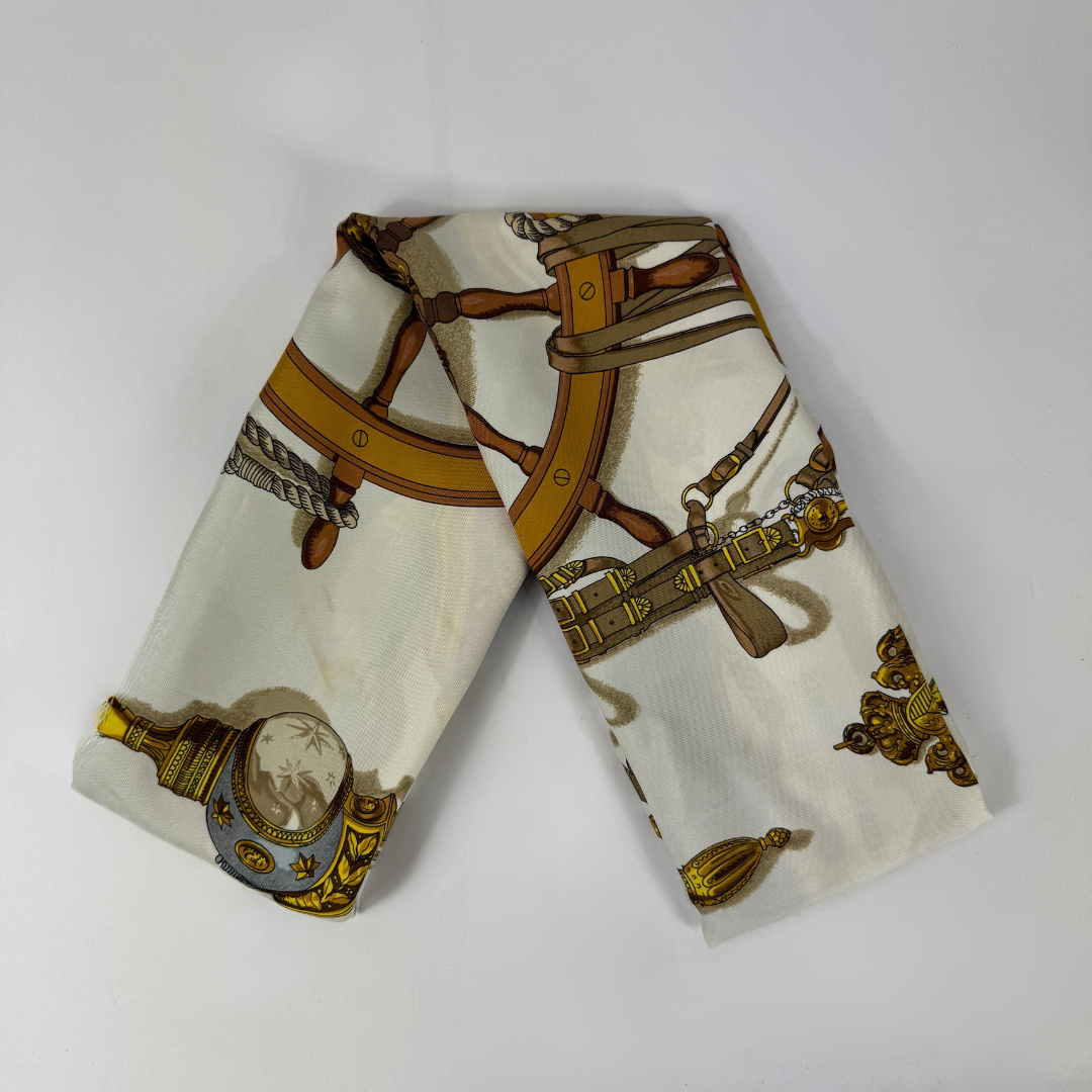 Hermes scarf on white background